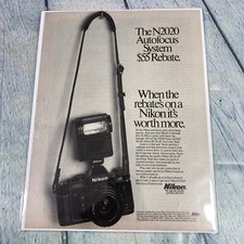 1987 Nikon N2020 Camera Vintage Print Ad/Poster Promo Art Magazine Page