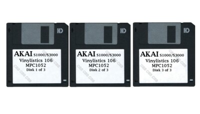 Akai S1000 / S3000 Three Floppy Disks Vinylistics 106 MPC1052