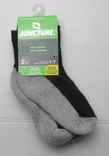 New Boys Size 1-7 Juncture 2 Pack Half Cushion Quarter Socks