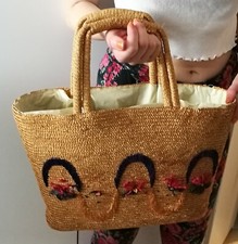 Borsa donna coffa di paglia vintage