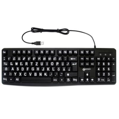 Computertastatur Senioren PC Tastatur mit extra großen Tasten schwarz oder gelb