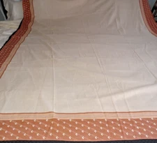 Shades of cinnamon frame cotton mix print tablecloth 60" x 80" nwop