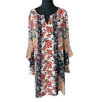 flare sleeve shift dress Olivaceous Kelly White Eyelet Puff Sleeve Shift Dress - Size M - Tunic - Summer - Vacation - Resort - Graduation main image 1
