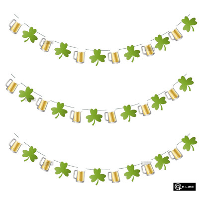 St Patrick s Day Folienbanner Kleeblatt Girlande Wimpel Dekoration 12 Fuß UK