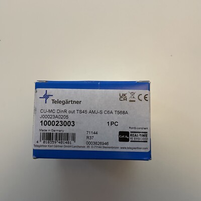 Telegärtner 100023003 Netzwerkdose Hutschiene CAT 6a Lichtgrau