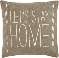Mudpie - Let's Stay Home Square Pillow - 41600703H