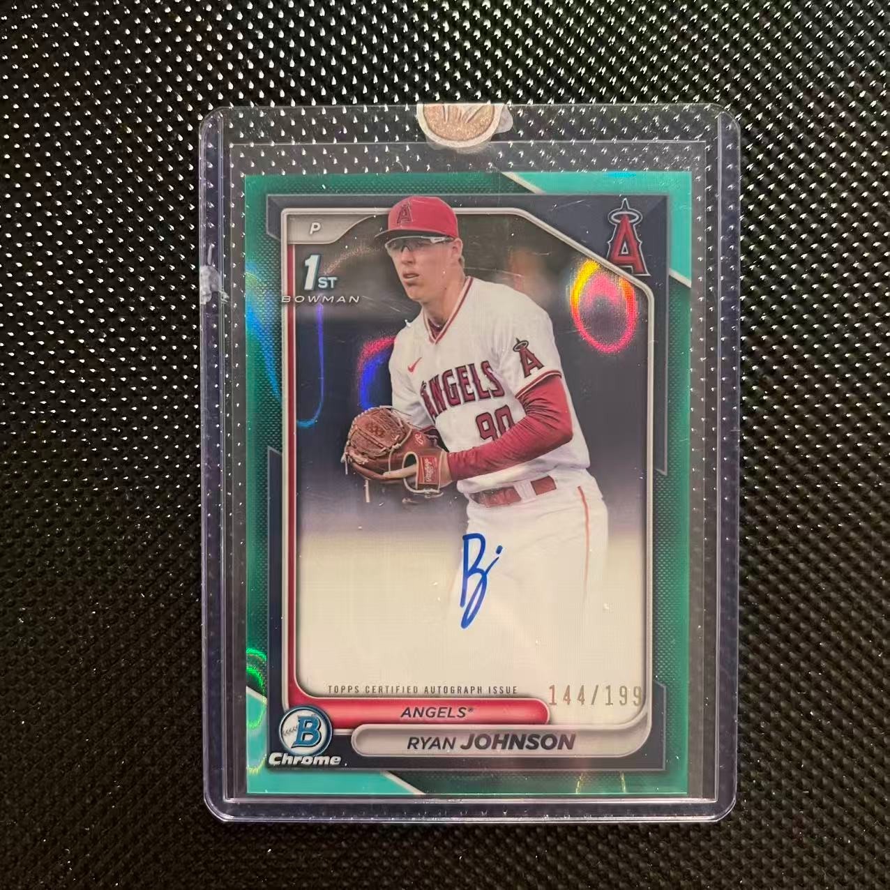 2024 Bowman Draft Ryan Johnson 1st Chrome Autograph Aqua Lava /199 (KK