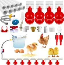 Automatic Chicken Waterer System (46 Accessories Included), DIY Chicken Watering