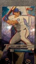 2025 Bowman Best Wyatt Langford Purple Laser /150 Rangers
