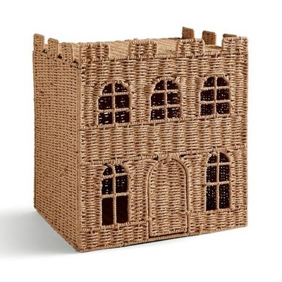 Kinder Schloss Aufbewahrungskorb Papier Seil Faltbar Spielzeugkiste Spielzimmer UK