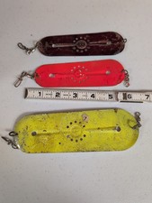 3 Vintage Burke Fishing Lure Dedly Dodg'r Attractor Flasher Fly Dodger Trolling