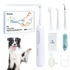 Dog Tooth Brushing Kit 3-in-1 Electric Water Flosser & Plaque Remover, Ultras...