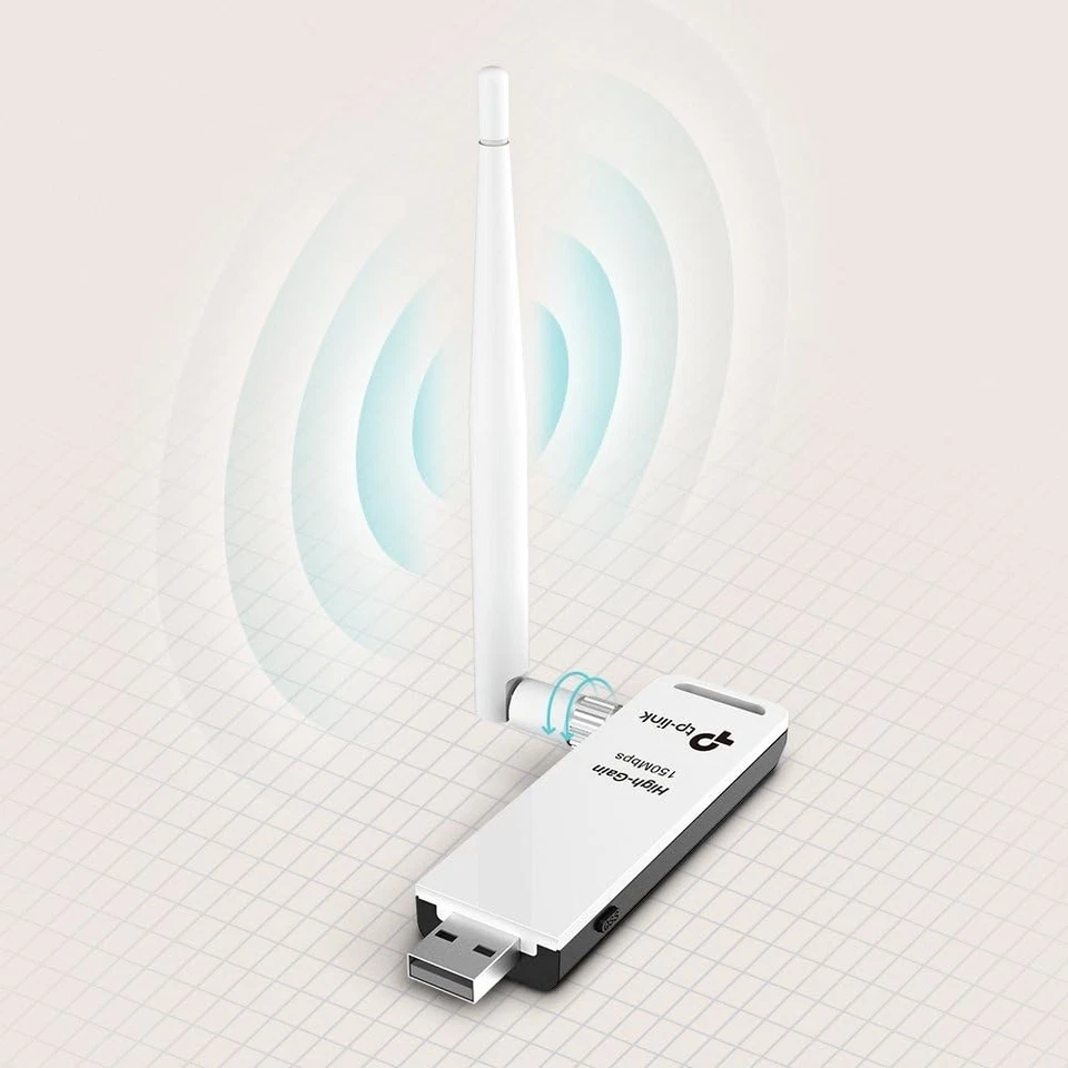 TP-LINK TL-WN722N 150 Mbps High Gain Wireless USB Adapter - White V2 Version 150 - Image 2 of 4