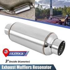 1pc Exhaust Muffler Resonator Stainless Steel 3 In 3 Out 12 Overall Length 1pc Exhaust Muffler Resonator Stainless Steel 3 In 3 Out 12 Overall Length