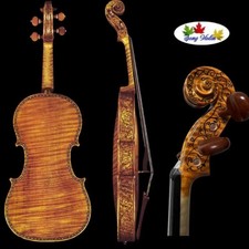 Handmade Violin with drawing 4/4 full size, Free case/bow TAX INCLUDED TO USA