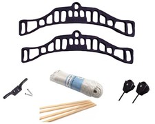 Kitchen Airer Pulley Dryer Black Kit with 4 Wood Laths Slats 1.15meter (4 Slats)