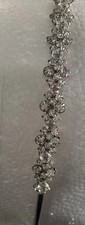 Silver Crystal and Clear Bead Floral Headband Bridal Wedding Hair Accessories