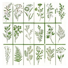 18 Detailed Wild Plant Stencils Templates PET Sheets Art Education Essential