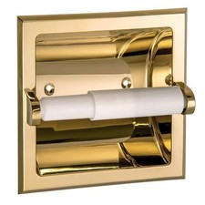 Millbridge Recessed Toilet Paper Holder in Polished Brass