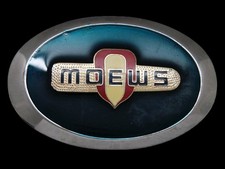 TF01129 VINTAGE 1970s  MOEWS CORN HYBRIDS  ADVERTISEMENT BELT BUCKLE