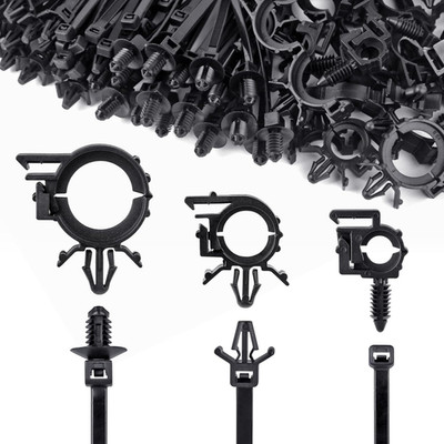 180Pcs Nylon Universal Cable Tie Buckle, Push Mount Cable Zip Tie with Car Wire
