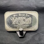 SAN DIEGO ZOO WORLD'S LARGEST 1916-1973 1 OZ 999 FINE SILVER ART BAR