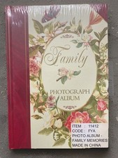 VTG Large Victorian Photo Album Floral Hardcover Ribbon Tie 12 Pages 24 Pictures