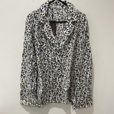 Mango Floral Ditsy Shirt Gr. L UK 12 geknöpft Blumen Büro schicke Bluse UVP20 