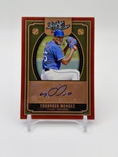 2019 Leather & Lumber Autograph Yohander Mendez Texas Rangers AU-YO