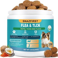 Flea and Tick Natural Prevention for Dogs Chewable, Flea  Tick 150 Chews Dog US