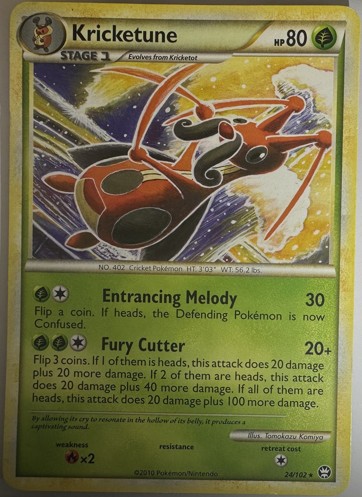 Kricketune Pokemon TCG Triumphant Rare Card #24/102