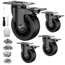 4 Inch Casters Wheels, Casters Set of 4 Heavy Duty with Brake 2200Lbs, Locking