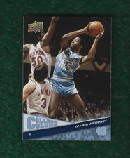 JAMES WORTHY - NORTH CAROLINA - NBA HOF - 2010 UPPER DECK COLLEGE COLORS CARD #5