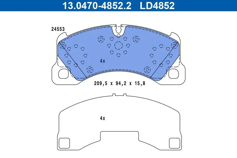Plaquettes de frein 13.0470-4852.2 ATE pour PORSCHE VW - Photo 1/4