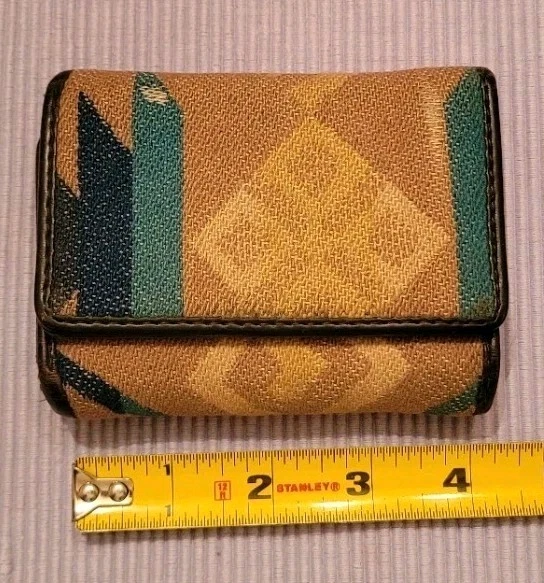 Cartera Pendleton Diseño Suroeste Lana Roja Triple Pliegue Moneda Cremallera Cheques Libro USADA Foto 3 de 4