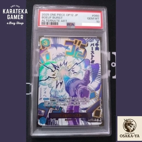 PSA 10 Boeuf Burst OP12-060 Parallel Legacy Of The Master One Piece Card Japan