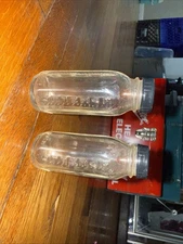 2x EVENFLO, PYRAMID GLASS BABY BOTTLE #15. OUNCES/CUBIC CENTIMETERS.