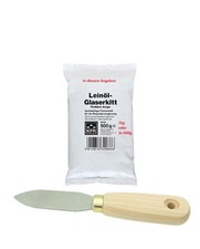 SET: 1x Fensterkitt 1kg + 1x Kittmesser mit Rundholzgriff Glaserkitt +Kittmesser