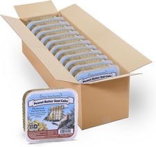 Pine Tree Farms Peanut Butter Suet Cake for Wild Birds 12 oz. Pack of 12 