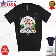 Custom Name Santa Corgi Riding Llama; Merry Christmas Moon Snow Animal T-Shirt
