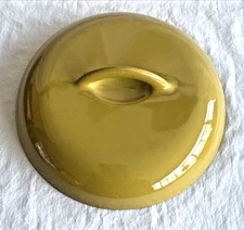 Vintage Descoware Enameled Cast Iron Lid FE 22 Flame Yellow Belgium 8 1/4"