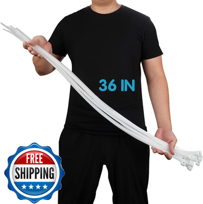 Heavy Duty Cable Ties 35in 220lb UV Resistant Extra Long Indoor Outdoor 20 Pack