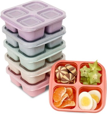6 Pack Snack Containers 4 Compartment Snack Box Containers Bento Box Reusable