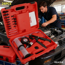 24pcs Hand Held Vacuum And Pressure Pump Tester Tool Brake Bleeder Kit Case 24pcs Hand Held Vacuum And Pressure Pump Tester Tool Brake Bleeder Kit Case