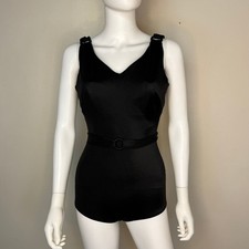 Vintage 1960s Black Swimsuit, Sirena of California Size XS-Small with D Cup, One