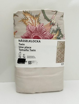 Ikea NASSELKLOCKA Twin Duvet Cover w/ Pillowcase Bed Set, Gray