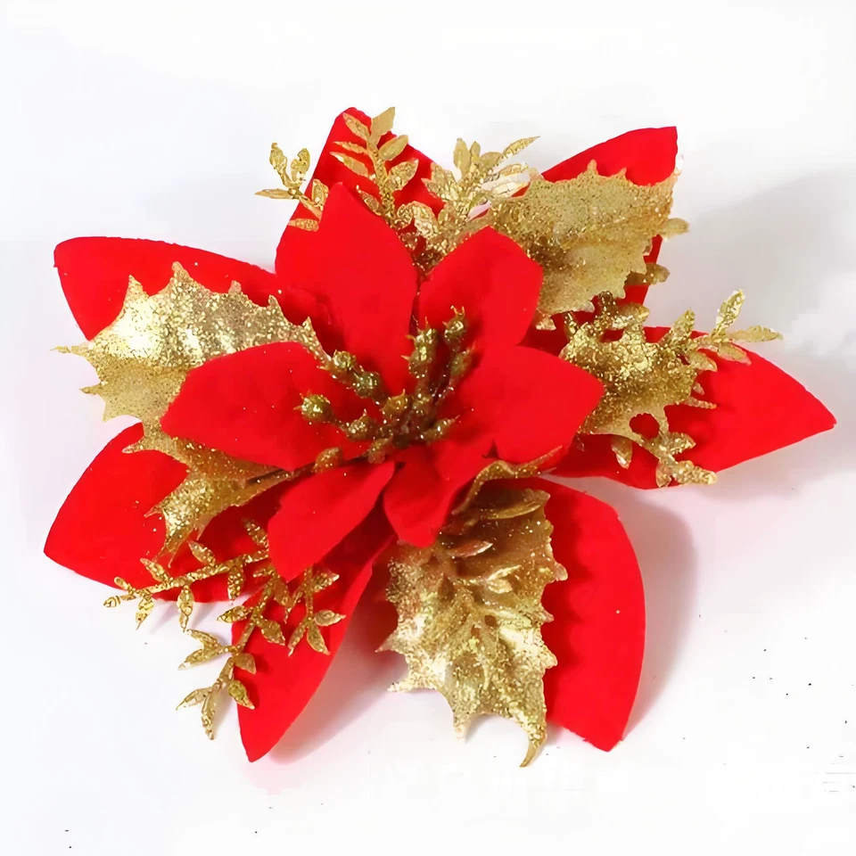 Рождественский большой блестящий искусственный цветок дерево вися вечеринки Xmas декор - Изображение 3 из 4