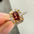 925 Sterling Silver Ring 5x3mm Red Natural Rhodolite Garnet Gemstone Zircon Cute — photo 3