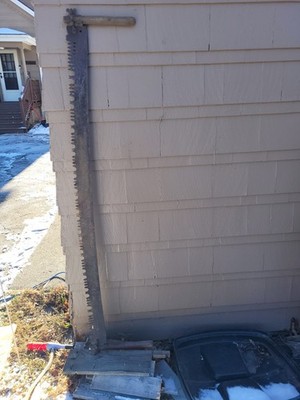 ANTIQUE 62'' TWO MAN CROSSCUT SAW  SHARP AND IN GREAT CONDITION FOR  IT'S AGE .