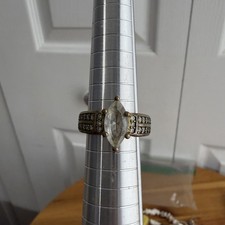 Marquise Cut Stone Marked S925 Band Ring Size 7 Vintage Gift Grannycore